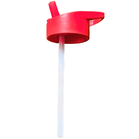 Grainger Industrial Water Bottle Brown Plastic Built in Straw Red Screw on Lid - Picture 5 of 6